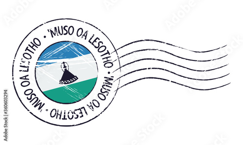 Lesotho grunge postal stamp