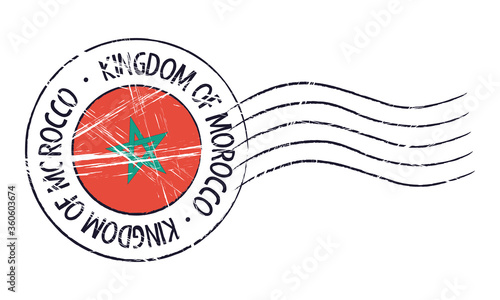 Morocco grunge postal stamp