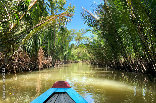 Tableau sur toile The canals in the Mekong Delta are surrounded by jungles and mangroves