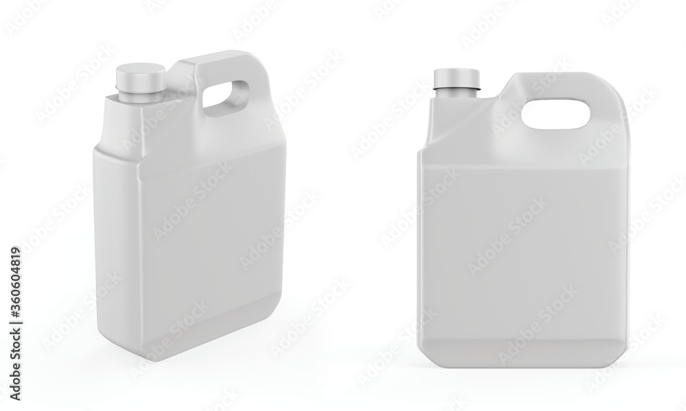 plastic gallon, Jerry can isolated on a white background. 3d illustration plastic gallon, Jerry can isolated on a white background. 3d illustration