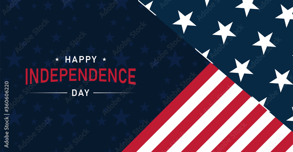 Happy Independence  Day Of USA Banner Design. Vectro Illustrator