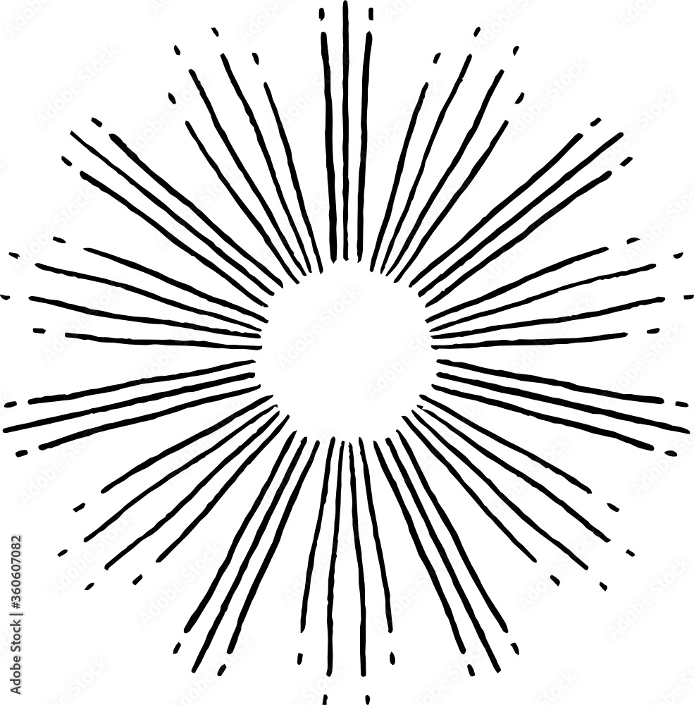 Obraz premium Hand drawn Sunburst