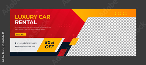 Modern social media  banner template for car rental