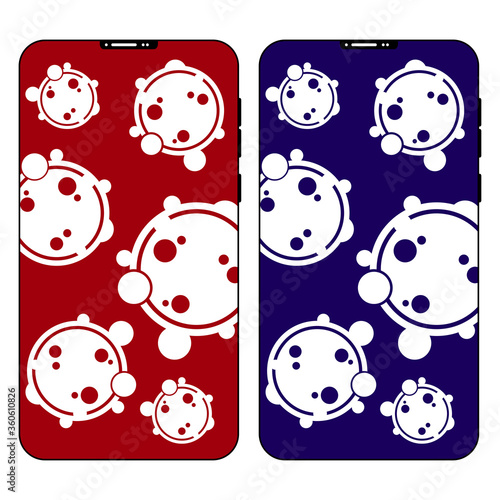 Coronavirus COVID-19 tracing appears on smartphone vector illustration. smartphone icon, coronavirus symbol, tracing, app design