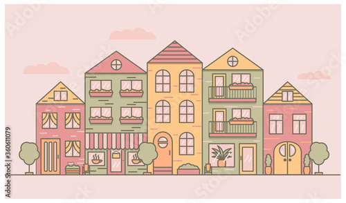 city street in flat style