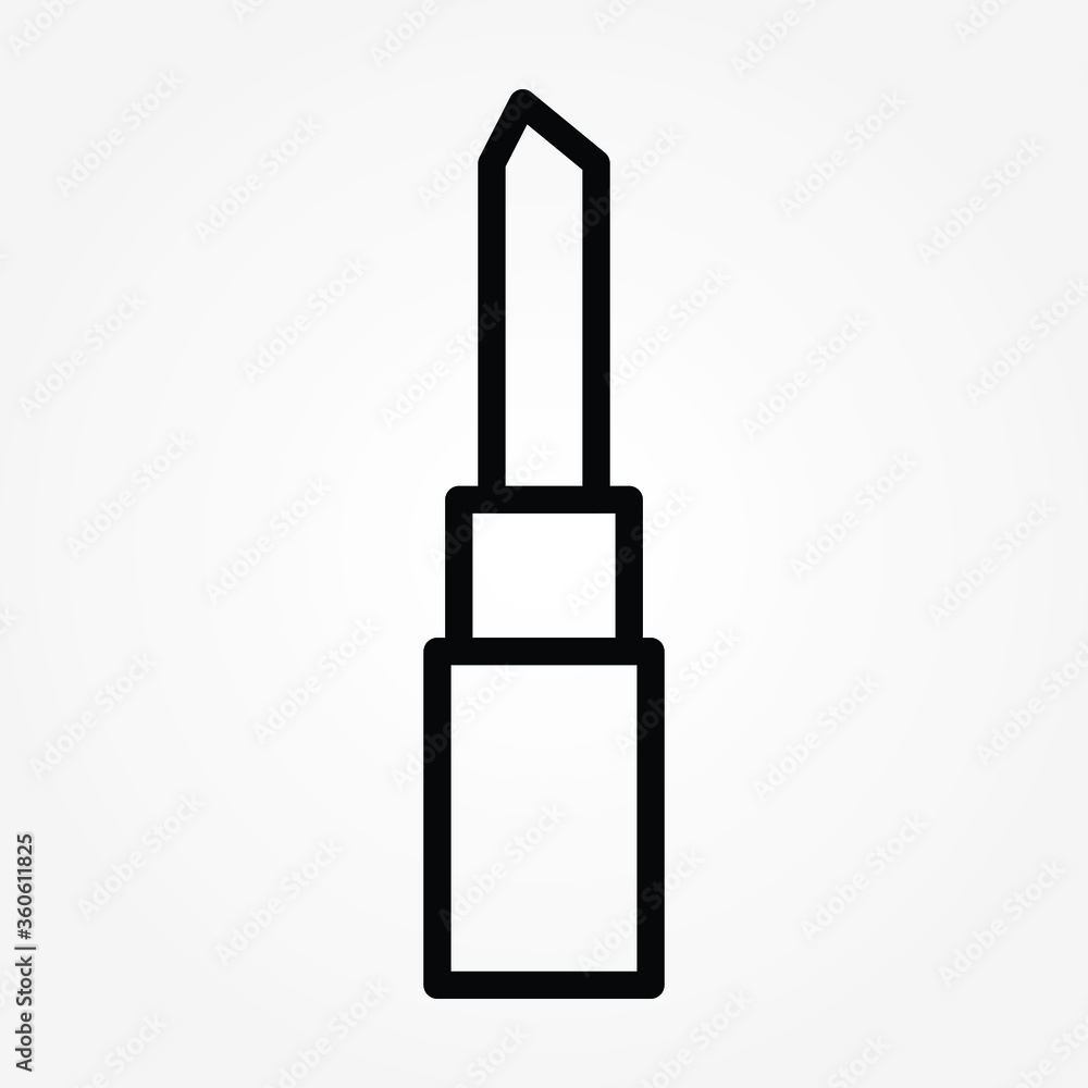 outline Lipstick icon. Isolated on White background outline Lipstick icon. Isolated on White background