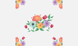Small fresh watercolor flower decoration border illustration elements