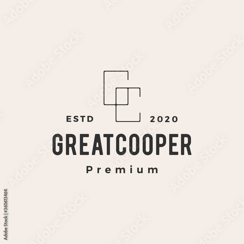 GC letter great cooper hipster vintage logo vector icon illustration