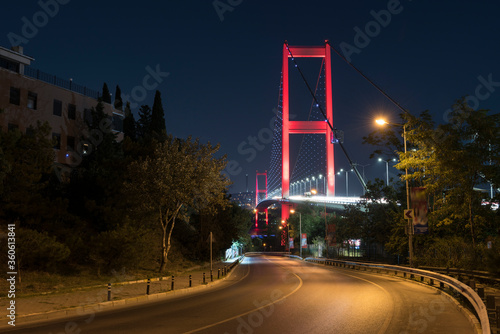 Istanbul Bosphorus Bridge at sunset in Istanbul, Turkey.