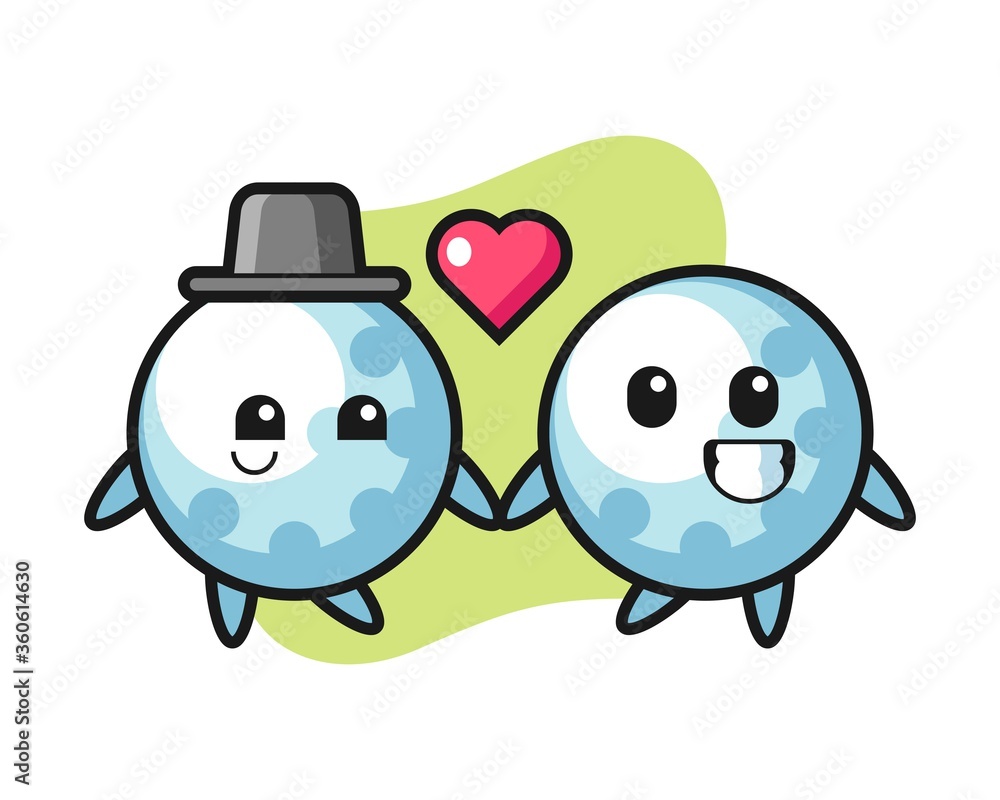 Golf couple cartoon fall in love Golf couple cartoon fall in love