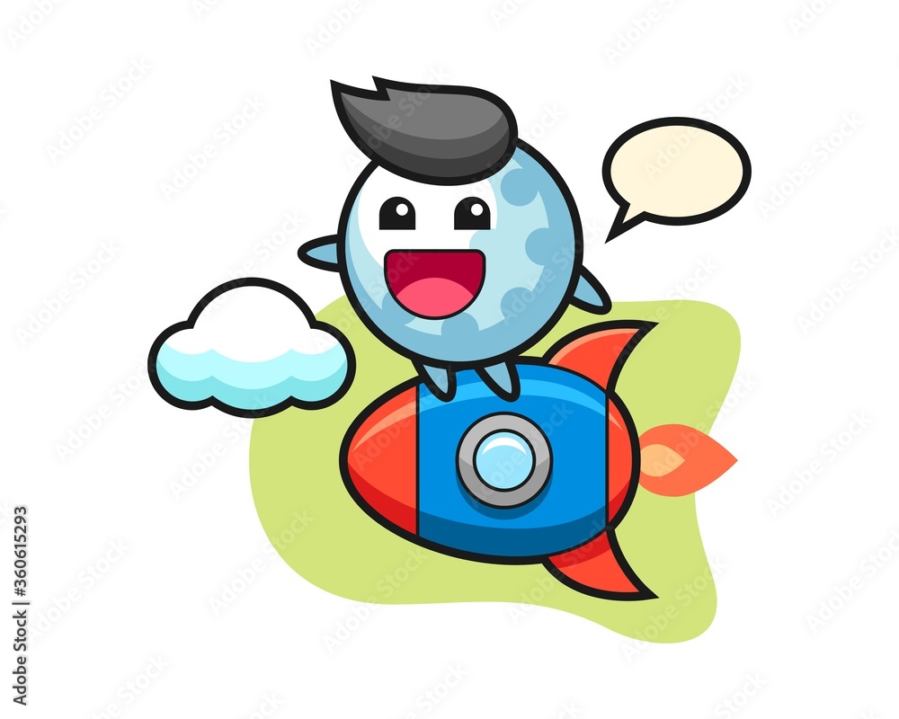 Golf cartoon riding a rocket Golf cartoon riding a rocket