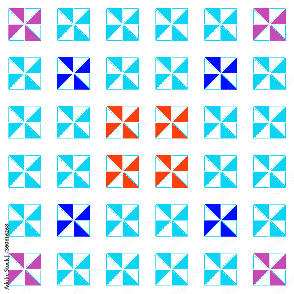 Illustration with repetitive geometric shapes covering the background. Drawing with colored pattern that can be used as a web pattern, wallpaper, digital graphics, gifts and artistic decorations. Illustration with repetitive geometric shapes covering the background. Drawing with colored pattern that can be used as a web pattern, wallpaper, digital graphics, gifts and artistic decorations.