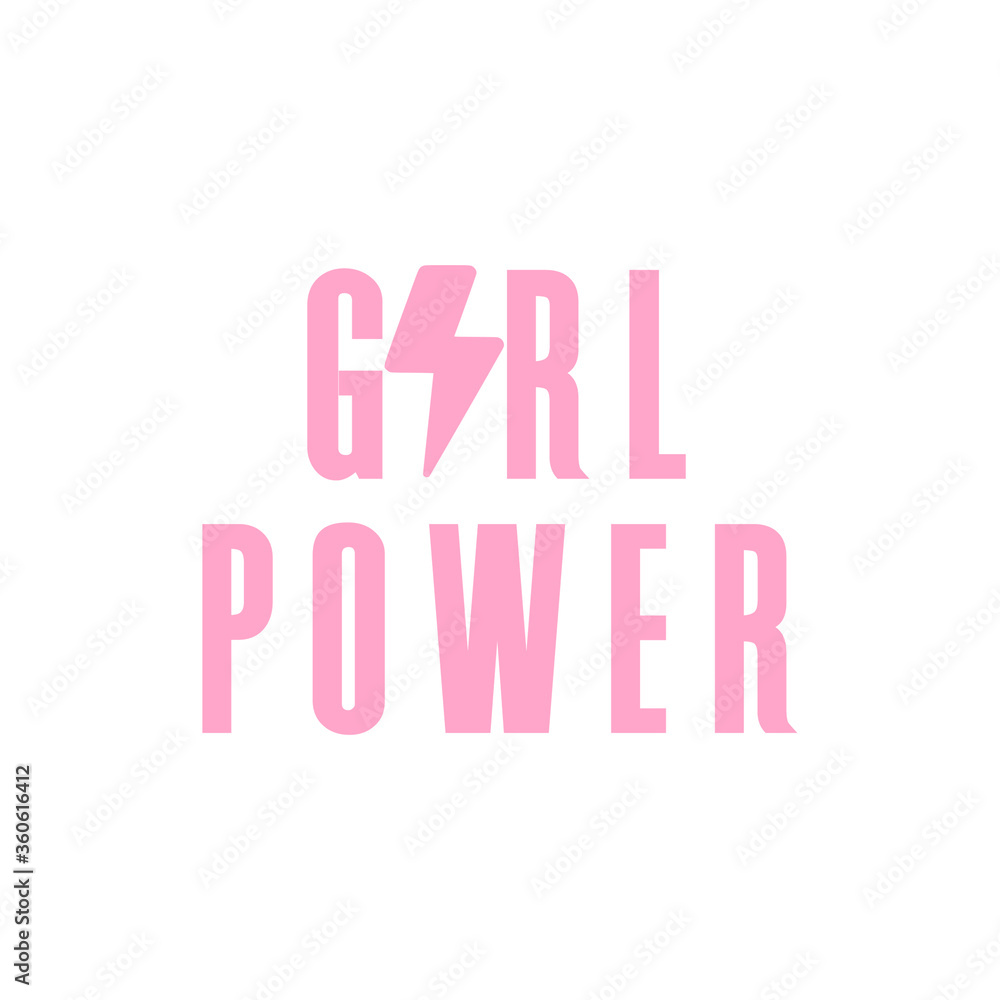 Girl power slogan poster in pink
