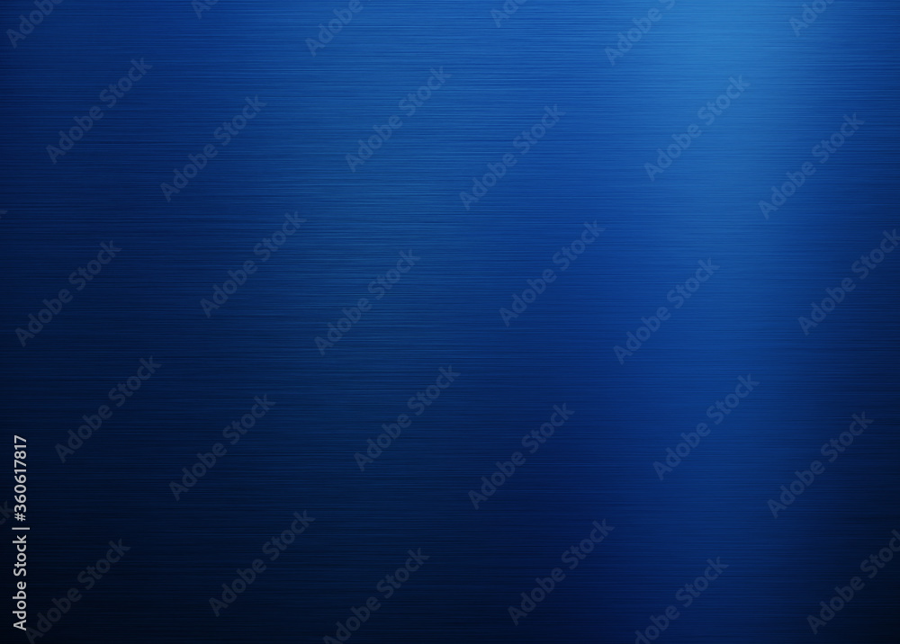 Fototapeta premium Blue metal texture brushed dark background. Color, hard.
