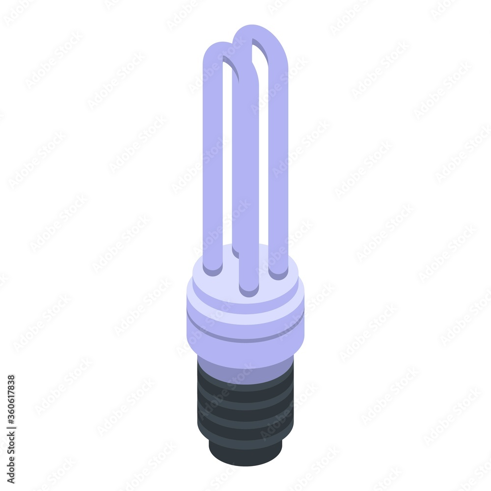 Eco bulb icon. Isometric of eco bulb vector icon for web design isolated on white background