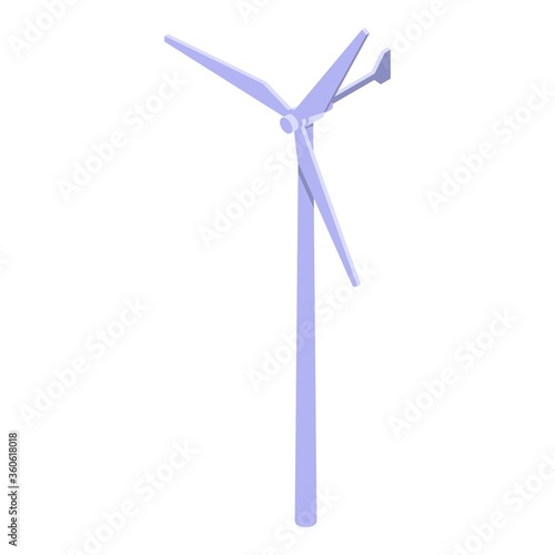 Wind turbine tower icon. Isometric of wind turbine tower vector icon for web design isolated on white background