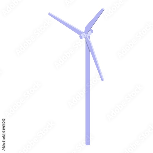 White wind turbine icon. Isometric of white wind turbine vector icon for web design isolated on white background