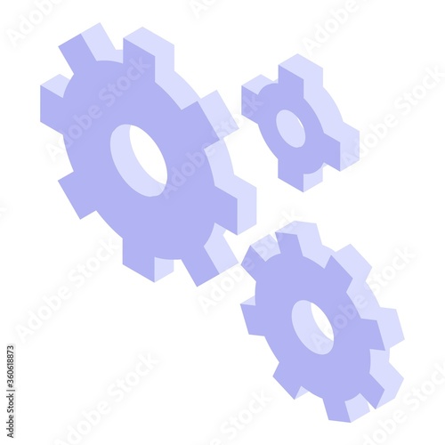 Gear system marketing icon. Isometric of gear system marketing vector icon for web design isolated on white background