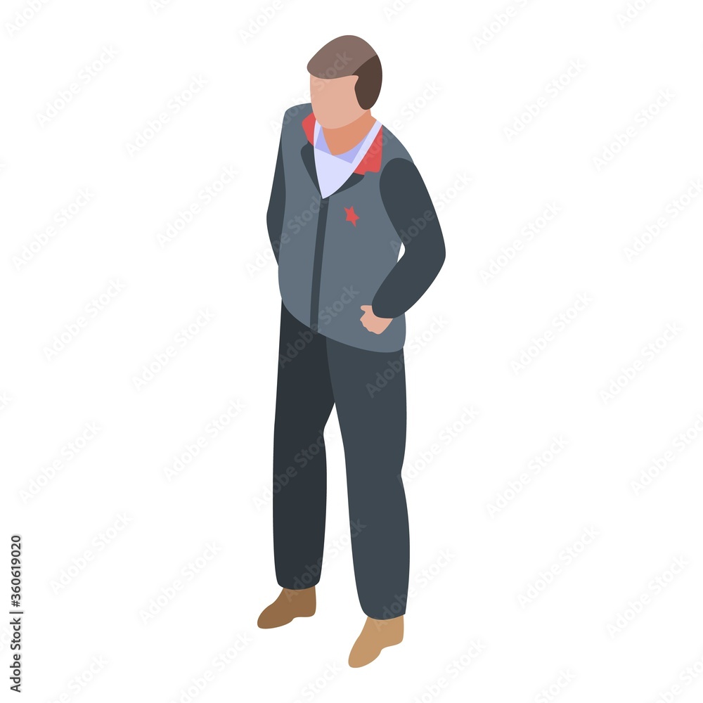 Professional train driver icon. Isometric of professional train driver vector icon for web design isolated on white background Professional train driver icon. Isometric of professional train driver vector icon for web design isolated on white background