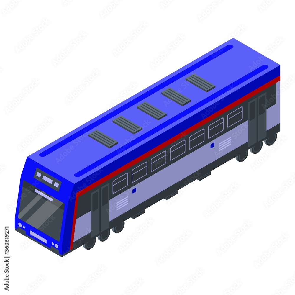 Electric train icon. Isometric of electric train vector icon for web design isolated on white background Electric train icon. Isometric of electric train vector icon for web design isolated on white background