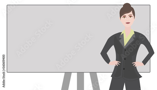 A business woman ready to give a presentation