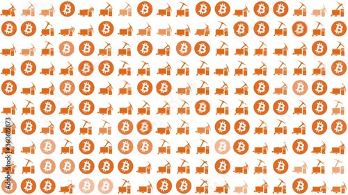 Bitcoin Mining Concept Graphic Animation Loop - Blockchain Cryptocurrency Decentralized Currency