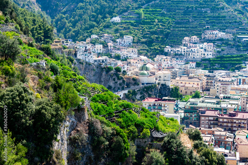 Italy, Campania, Maiori - 15 August 2019 - Glimpse of the village of Maiori on the Amalfi coast