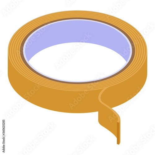 Construction scotch tape icon. Isometric of construction scotch tape vector icon for web design isolated on white background
