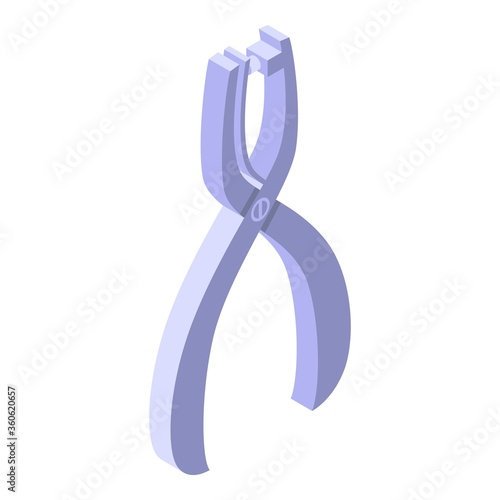 Pliers hole puncher icon. Isometric of pliers hole puncher vector icon for web design isolated on white background