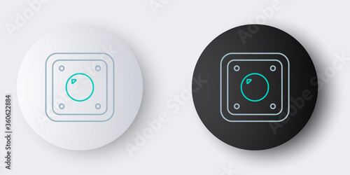Line Electric light switch icon isolated on grey background. On and Off icon. Dimmer light switch sign. Concept of energy saving. Colorful outline concept. Vector.