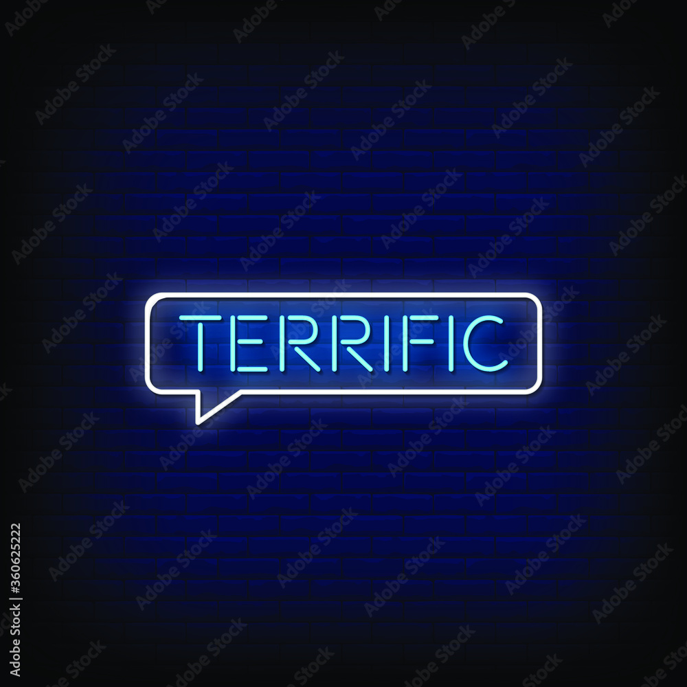 Terrific Neon Signs Style Text vector