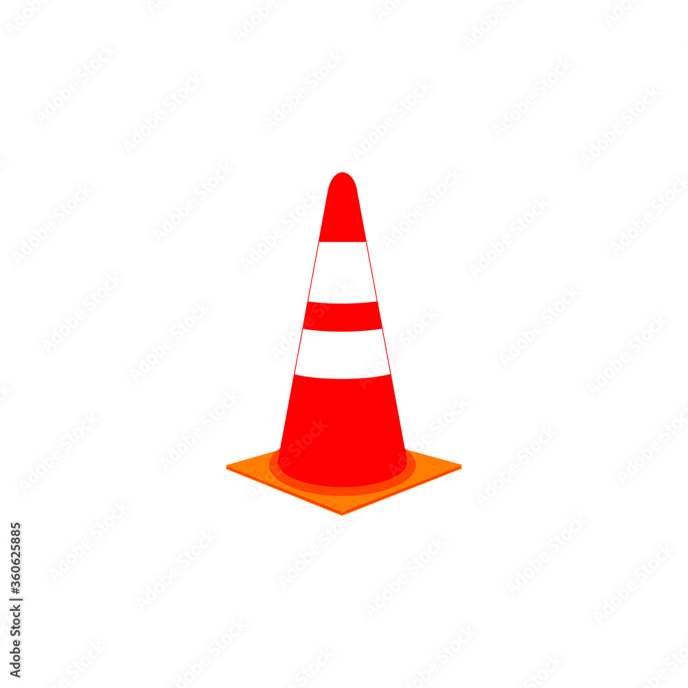 Traffic Cone illustration vector design islolated white Traffic Cone illustration vector design islolated white