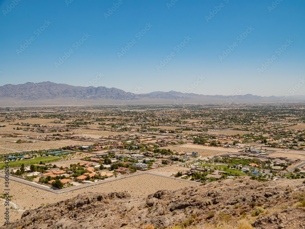 Aerial view of some cityscape from Lone Mountain