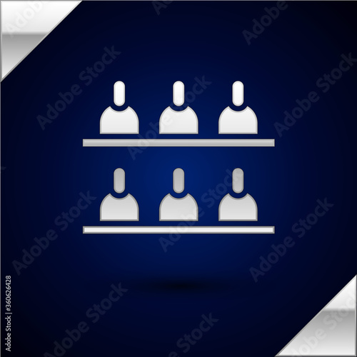 Silver Jurors icon isolated on dark blue background. Vector Illustration.