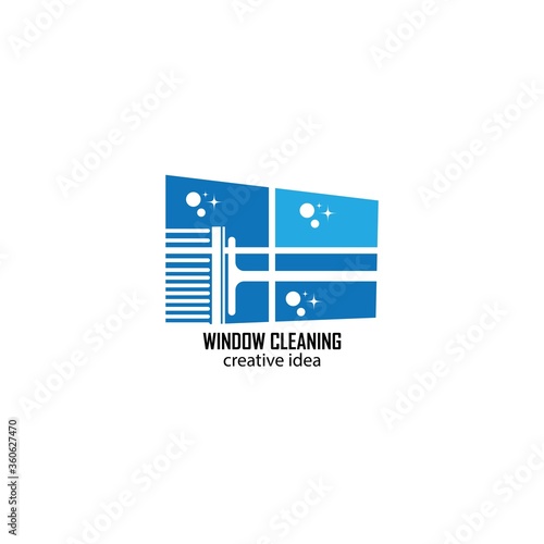 Cleaning Window logo design template vector illustration
