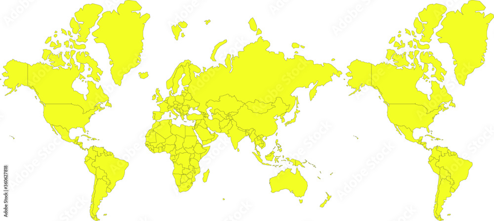 Obraz premium Continuous map of the world
