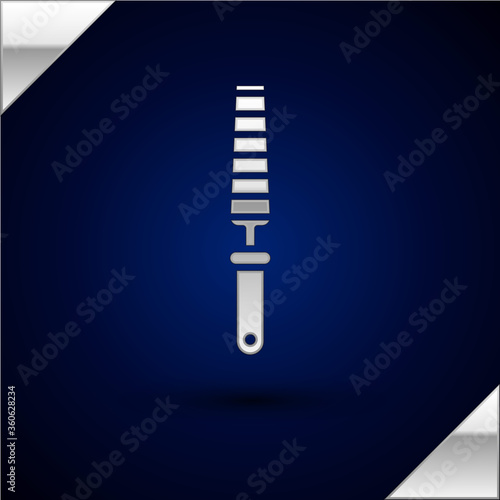 Silver Chisel tool for wood icon isolated on dark blue background. Vector Illustration.