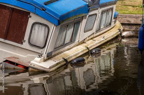 Photos Old boat in need of repair on Monmouthshire and Brecon Canal  Abergavennny Monmo