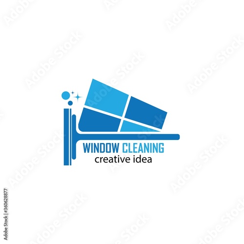 Cleaning Window logo design template vector illustration
