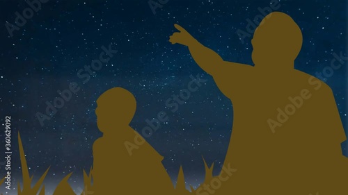 【創作】父と子で見る雄大な夜空
[Creation] The majestic night sky seen by father and son photo