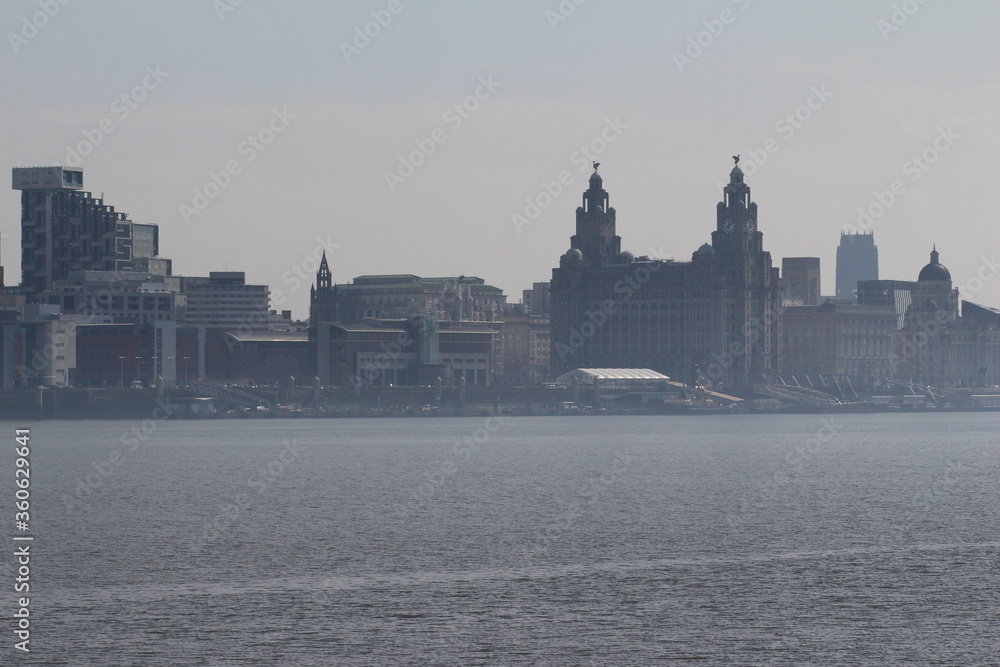 Liverpool waterfront in the fog