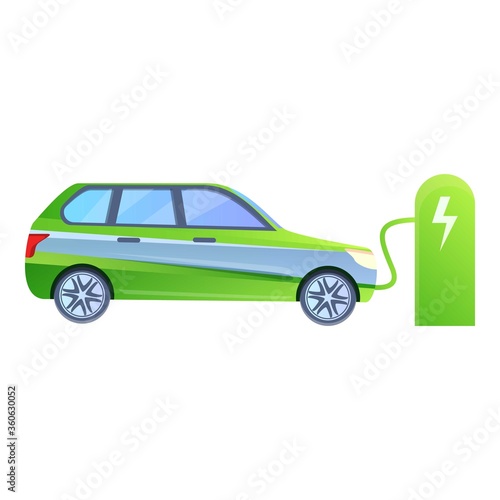 Hybrid car charge station icon. Cartoon of hybrid car charge station vector icon for web design isolated on white background