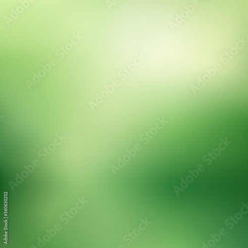 Abstract green blurred background. Natural gradient backdrop. Vector illustration. Ecology concept for your graphic design, banner, poster