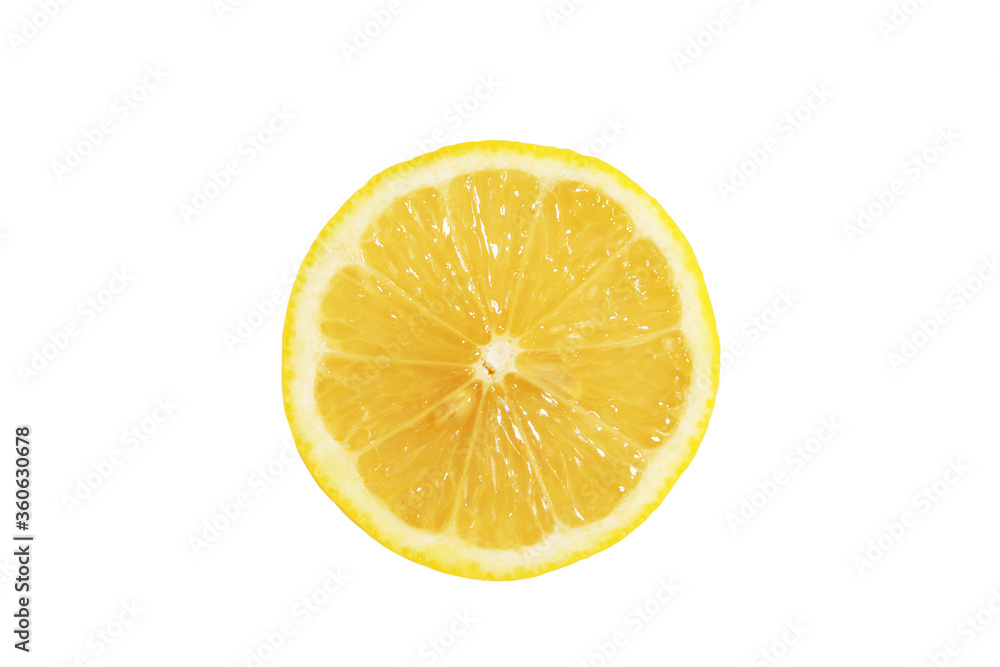 Yellow lemon on a white background.