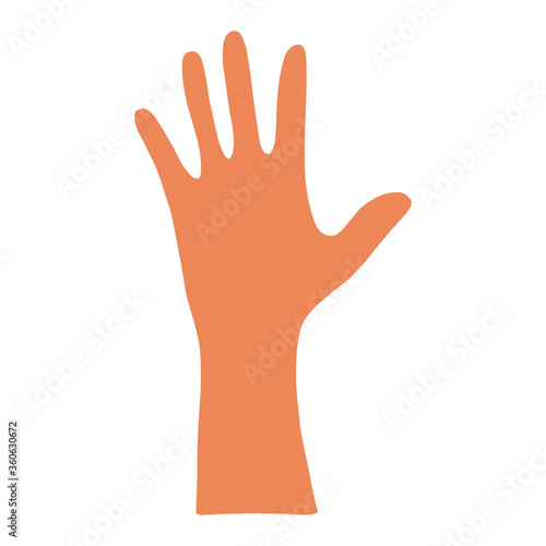 Vector of Opened lamp of the hand.A dark-skinned hand.Flat illustration