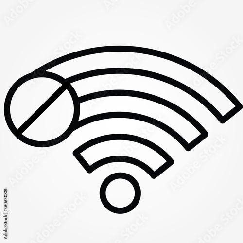 outline No access wifi connection icon vector illustration