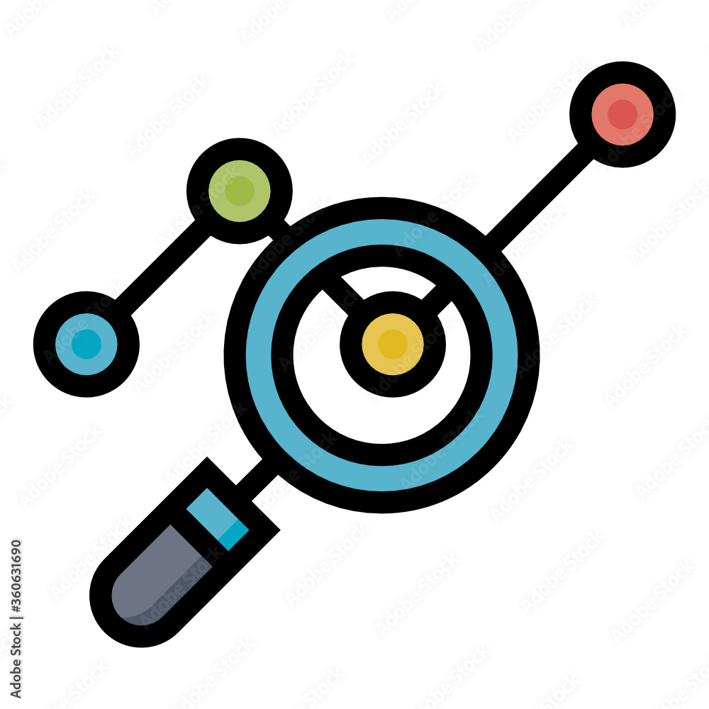 analytics icon design color line style analytics icon design color line style