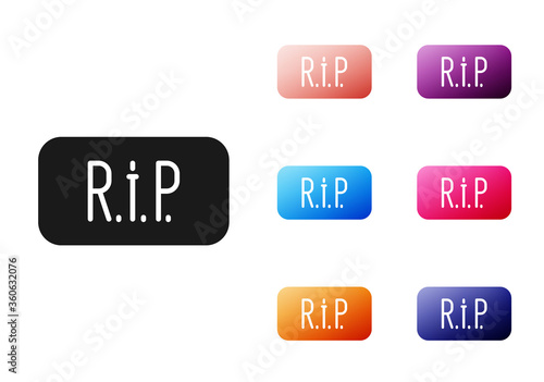 Black Speech bubble rip death icon isolated on white background. Set icons colorful. Vector.