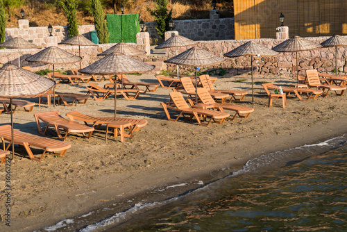 The sea, sand and beach furniture