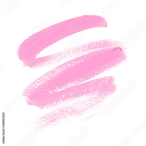 Pink lipstick smudge trace isolated on white background. Vector. Perfect beauty element design.